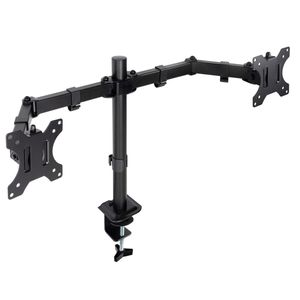 Soporte de mesa con brazos regulables para 2 pantallas hasta 27" VESA 75x75 100x100