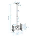 Soporte de techo XL para 2 pantallas planas de 43" a 86" 100 Kg hasta VESA 600x400 - TQ29800 - 07