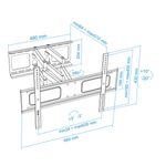 Soporte de pared TooQ para pantallas de 37" - 70" VESA200x200 hasta 600x400 mm LP6270TN-B - TQ21700 - 02