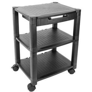 Mesa auxiliar 3 niveles para impresora con ruedas y cajón