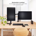 Soporte de mesa con brazos regulables para 2 pantallas hasta 27" VESA 75x75 100x100 - OU08600 - 04