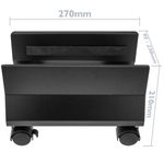 Soporte para ordenador PC metálico con ruedas de color negro de 95 a 230 mm - AC00400 - 02