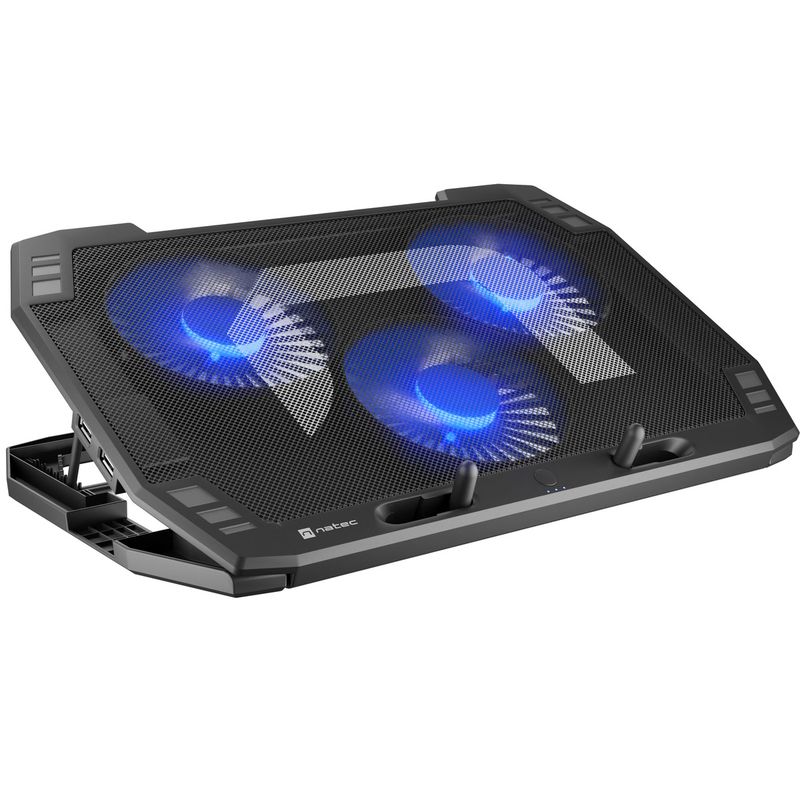 Base de refrigeración para portátiles de 15.6-17.3" con 3 ventiladores, iluminación led y 2 puertos USB Natec Oriole NPL-1926 - NT42500 - 01